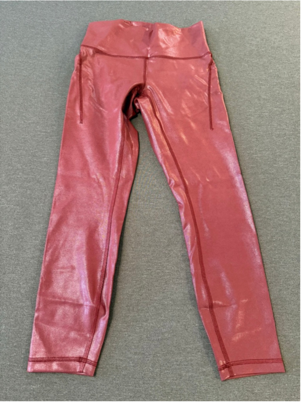 Lululemon Wunder Train High-Rise Tight 25" lmt edition Radiate Foil Red Merlot 8 - Picture 4 of 8